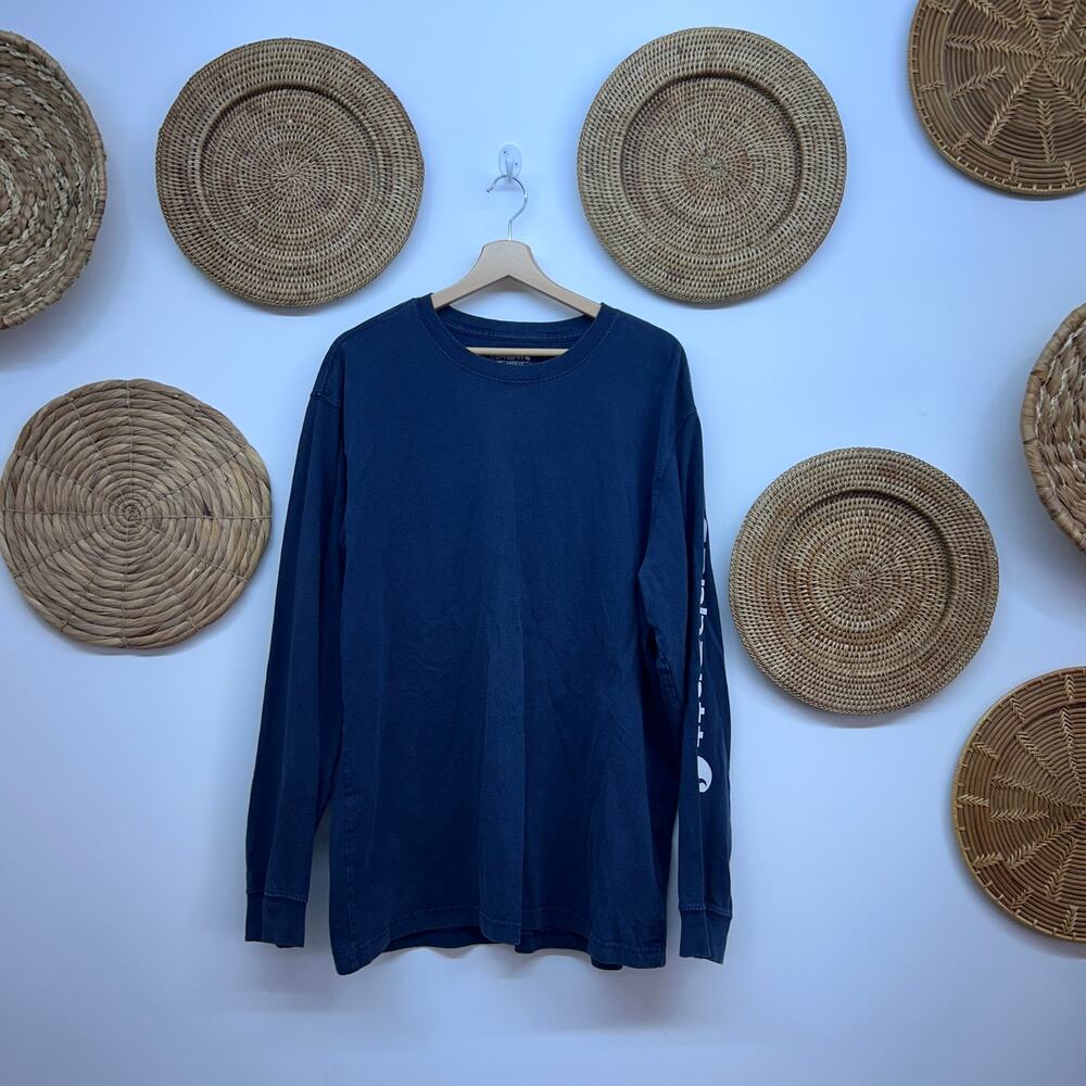 Carhartt Blue Loose Fit Long Sleeve T-Shirt Mens Large